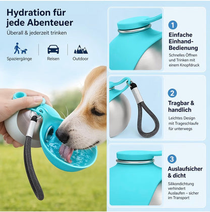 Dogs2Go – Die mobile 2-in-1 Hunde-Trinkflasche