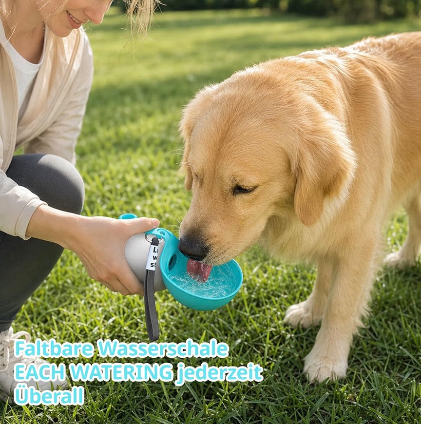 Dogs2Go – Die mobile 2-in-1 Hunde-Trinkflasche