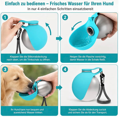 Dogs2Go – Die mobile 2-in-1 Hunde-Trinkflasche